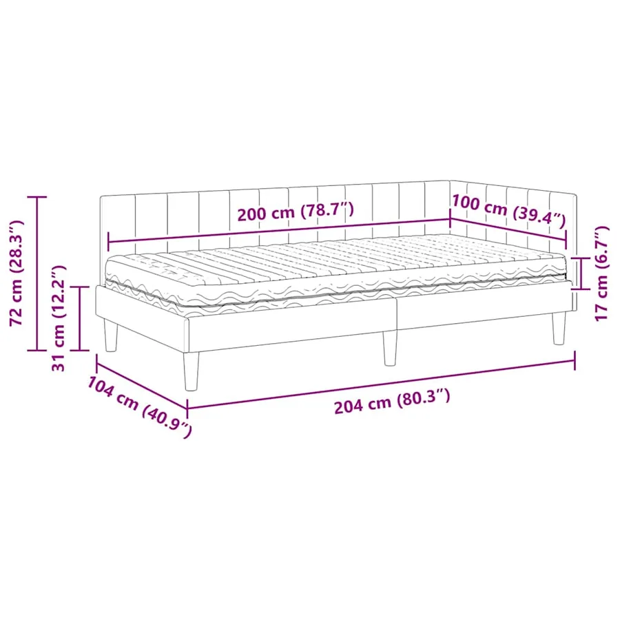 Cadre de lit d'angle avec matelas 2 pcs Vert Velours - 14