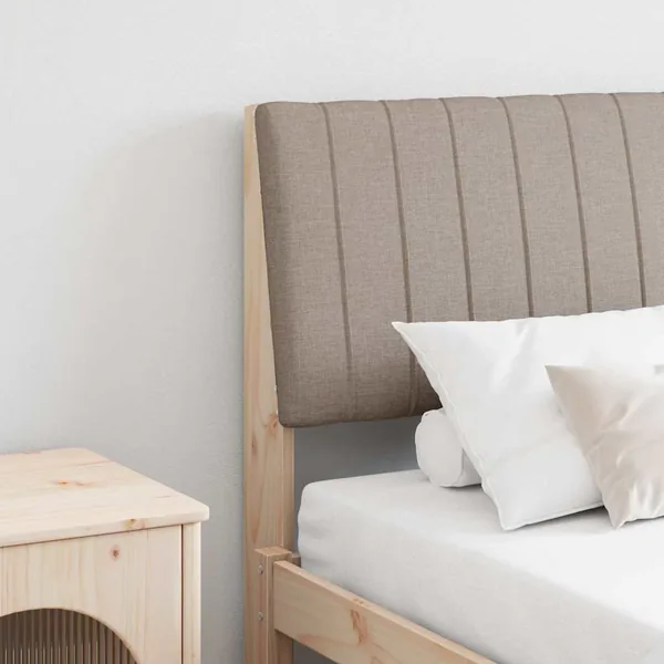 Tête de lit capitonnée Taupe 160 cm Pin massif