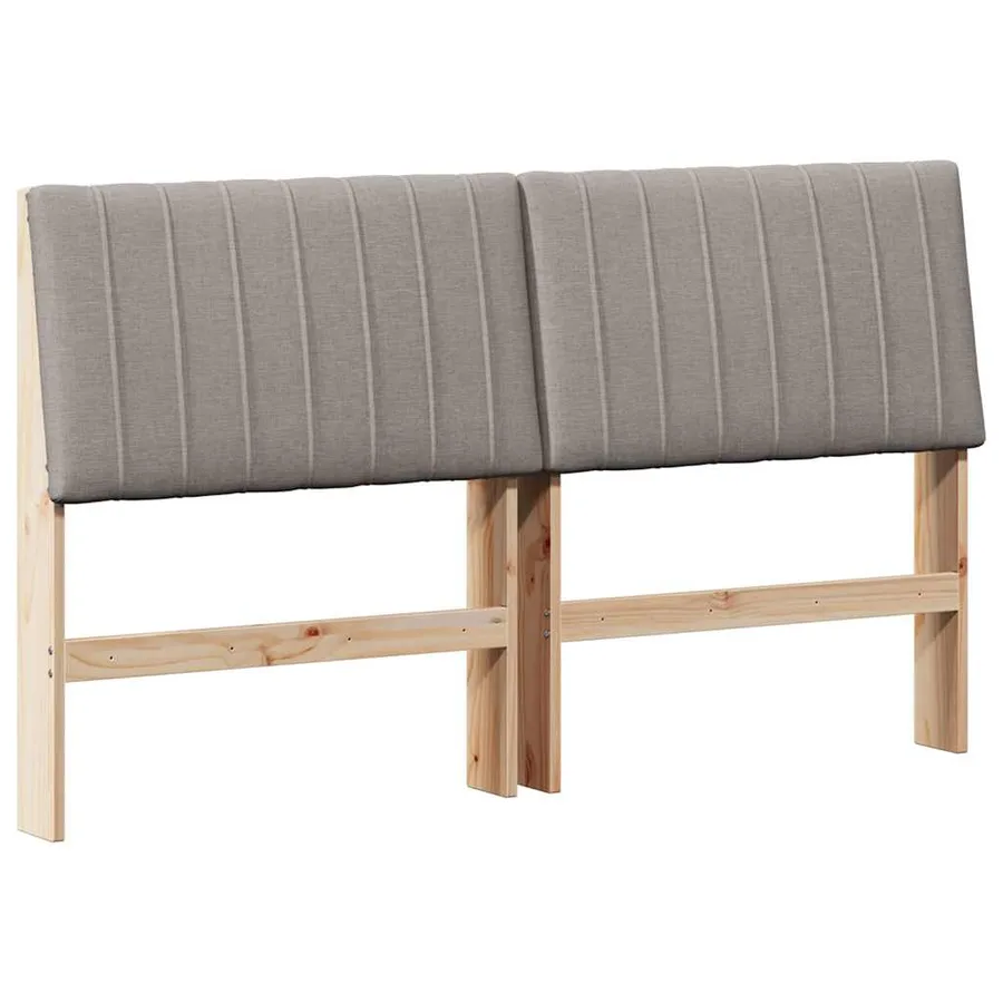 Tête de lit capitonnée Taupe 160 cm Pin massif - 2