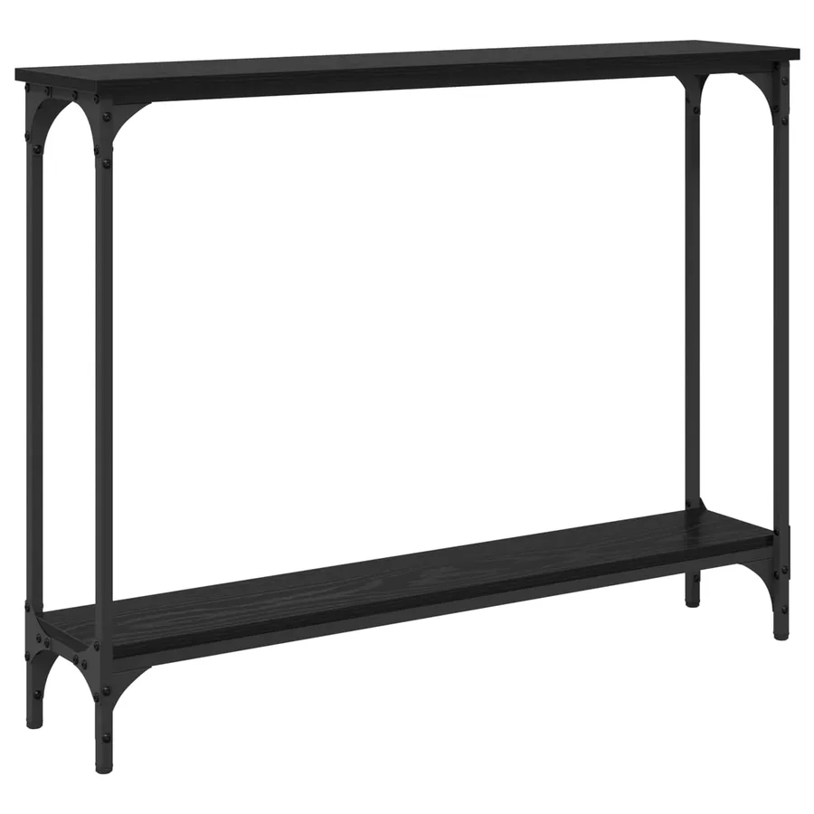 Table console Chêne noir 100 x 22,5 x 75 cm Bois d'ingénierie - 2
