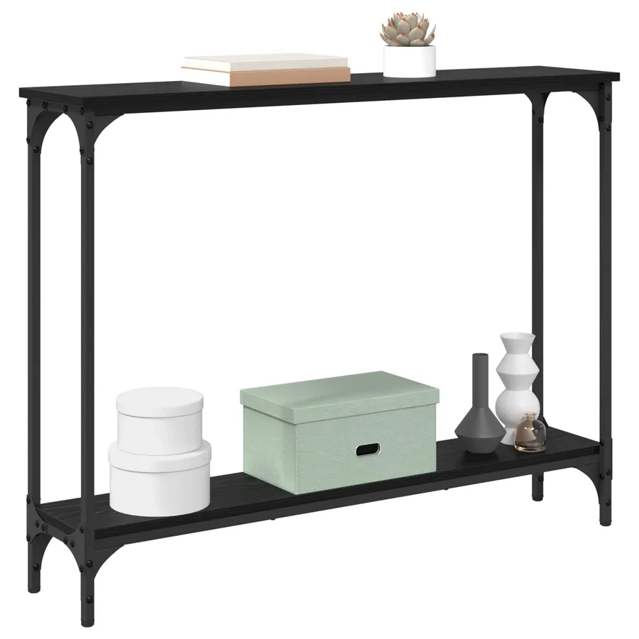 Table console Chêne noir 100 x 22,5 x 75 cm Bois d'ingénierie - 3