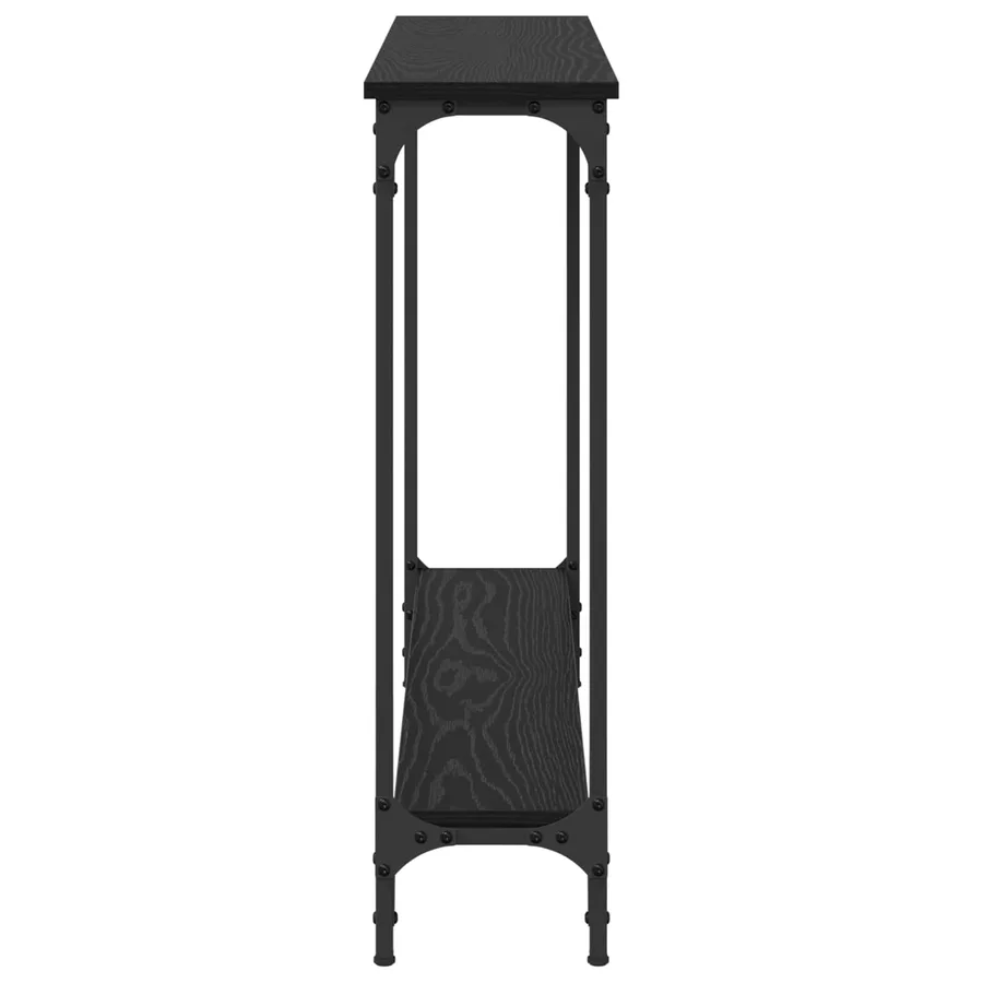 Table console Chêne noir 100 x 22,5 x 75 cm Bois d'ingénierie - 6