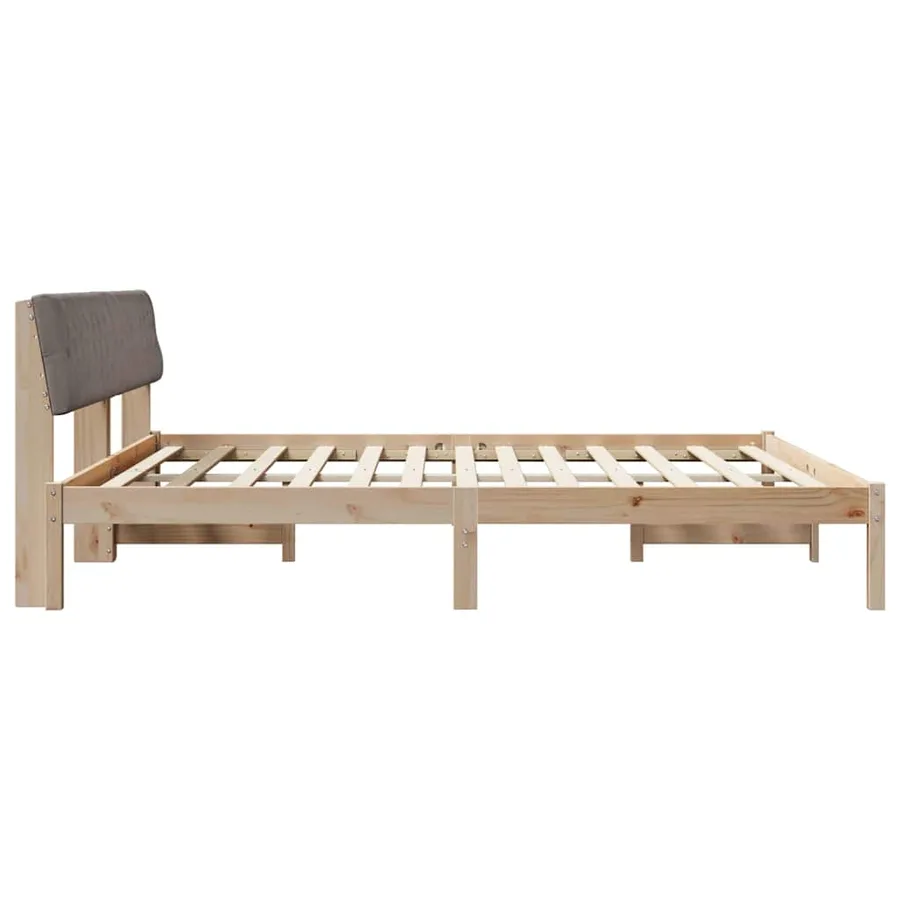 Cadre de lit Marron et taupe 200 x 200 cm Bois massif en pin - 6