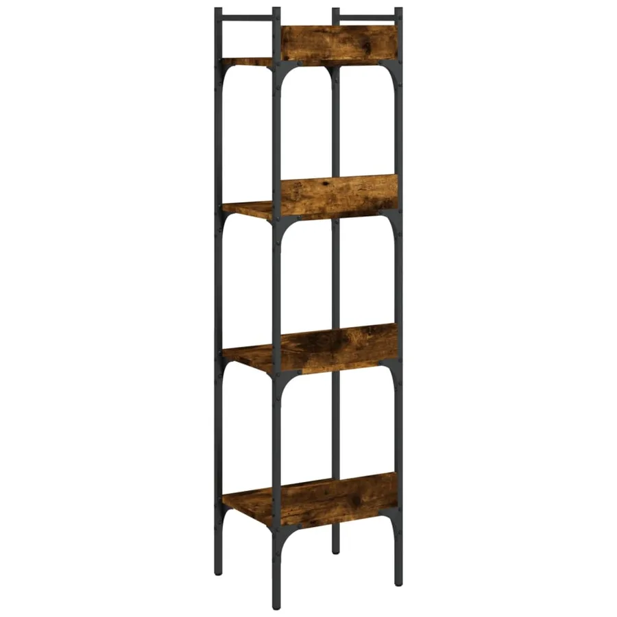 Bibliothèque à 4 niveaux chêne 35x30x138,5 cm bois d'ingénierie - 7