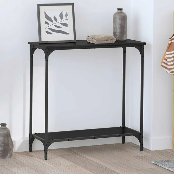 Table console Chêne noir 75 x 30.5 x 75 cm Bois d'ingénierie
