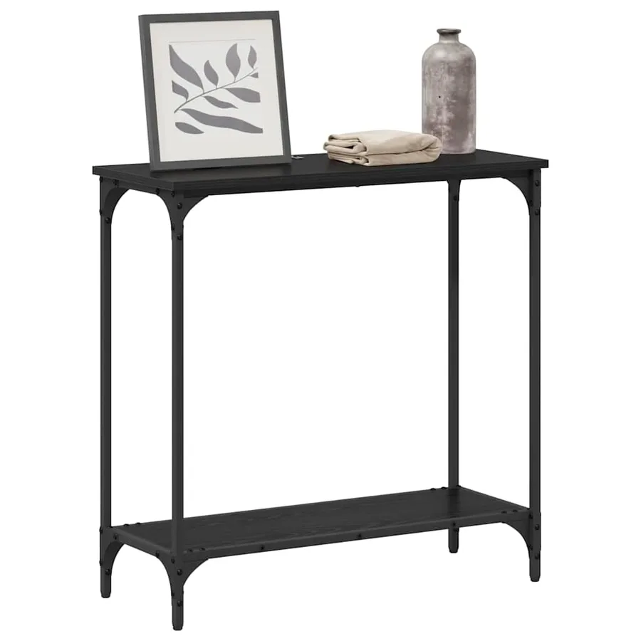Table console Chêne noir 75 x 30.5 x 75 cm Bois d'ingénierie - 3