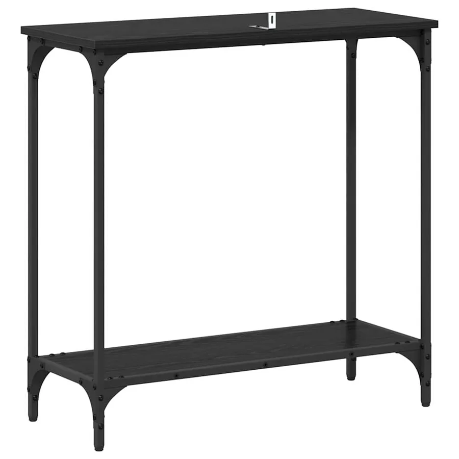 Table console Chêne noir 75 x 30.5 x 75 cm Bois d'ingénierie - 7