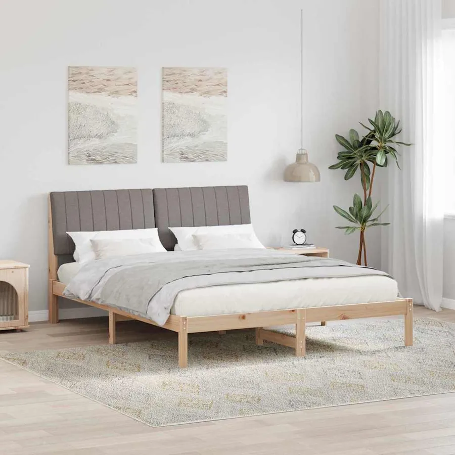 Cadre de lit avec tête de lit Marron 160 x 200 cm Pin massif