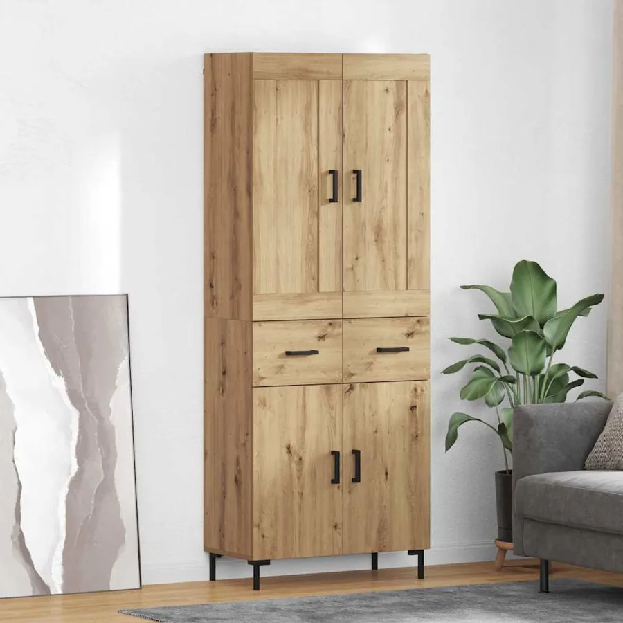 Haut Armoire 2 pcs Chêne artisanal 69,5 x 34 x 180 cm
