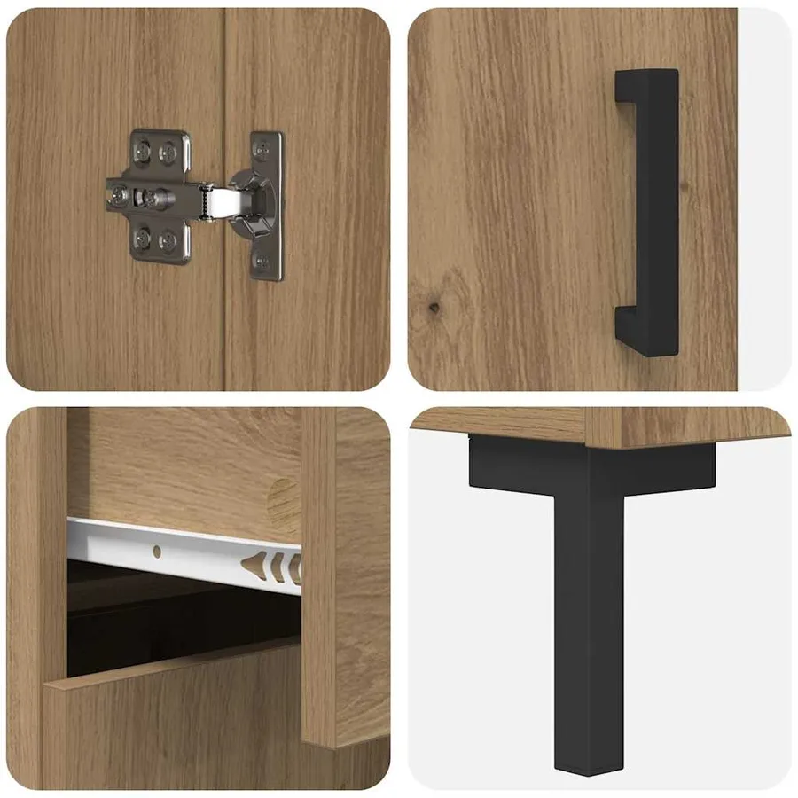 Haut Armoire 2 pcs Chêne artisanal 69,5 x 34 x 180 cm - 11