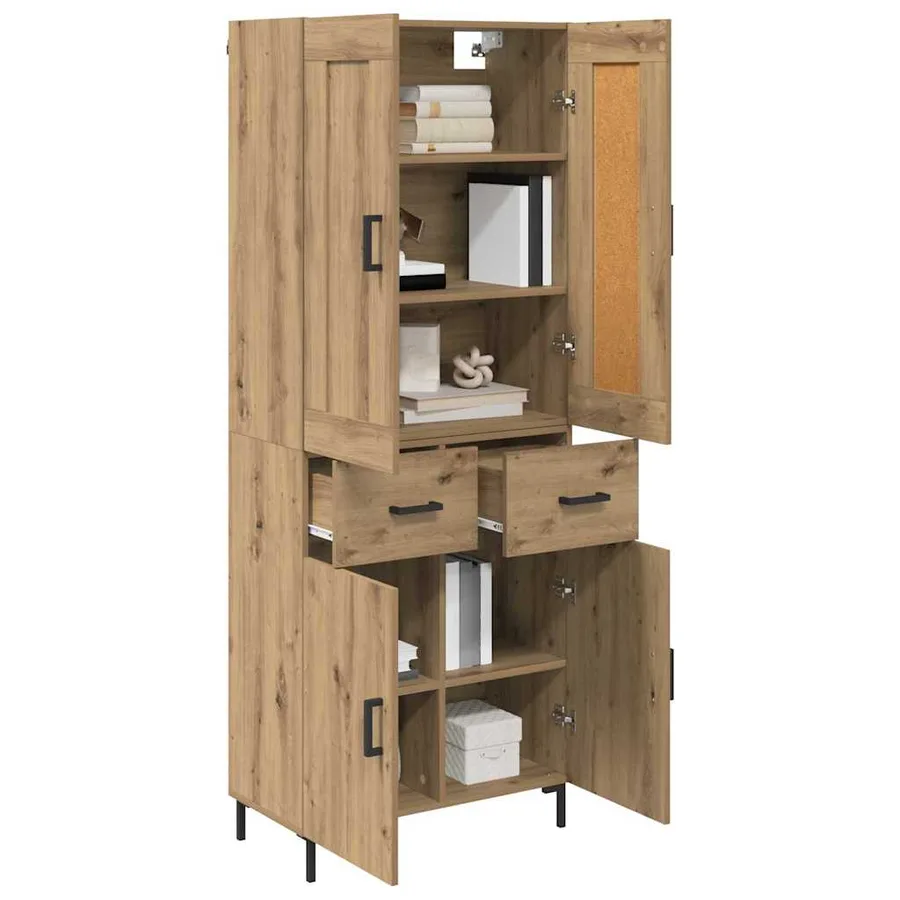 Haut Armoire 2 pcs Chêne artisanal 69,5 x 34 x 180 cm - 3