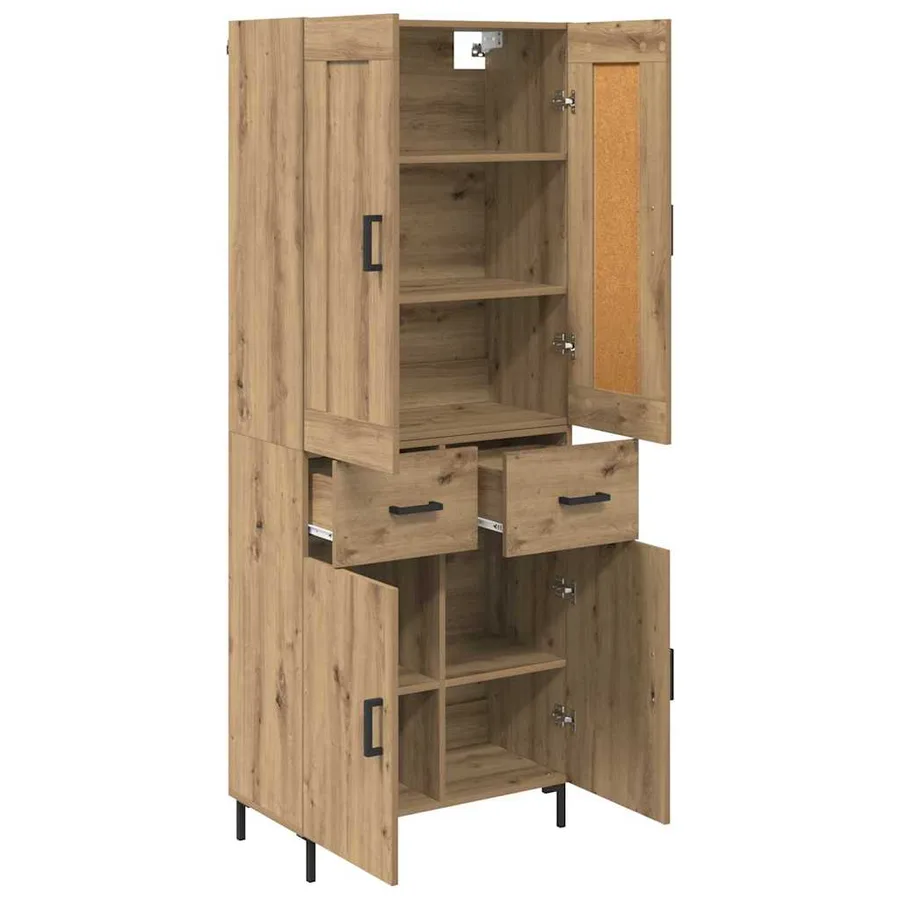 Haut Armoire 2 pcs Chêne artisanal 69,5 x 34 x 180 cm - 5