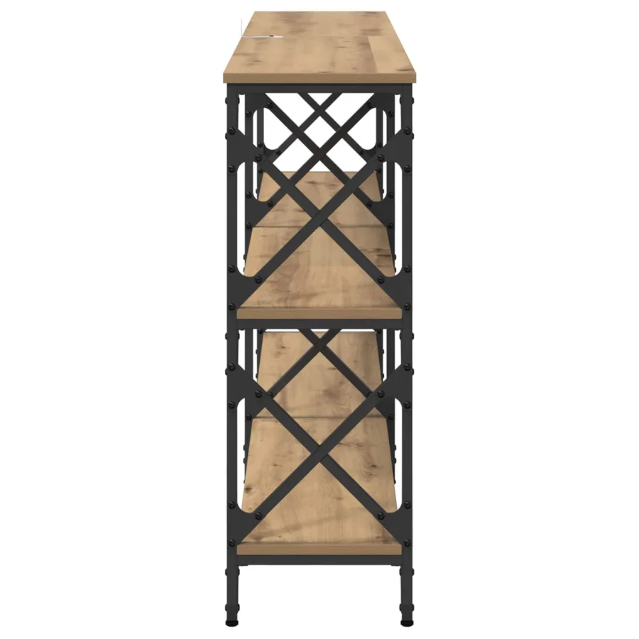 Table console Chêne artisanal 156 x 28 x 80,5 cm - 6