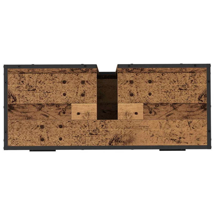 Cabinet de salle de bain avec porte Bois Ancien 80 x 33 x 60 cm - 9