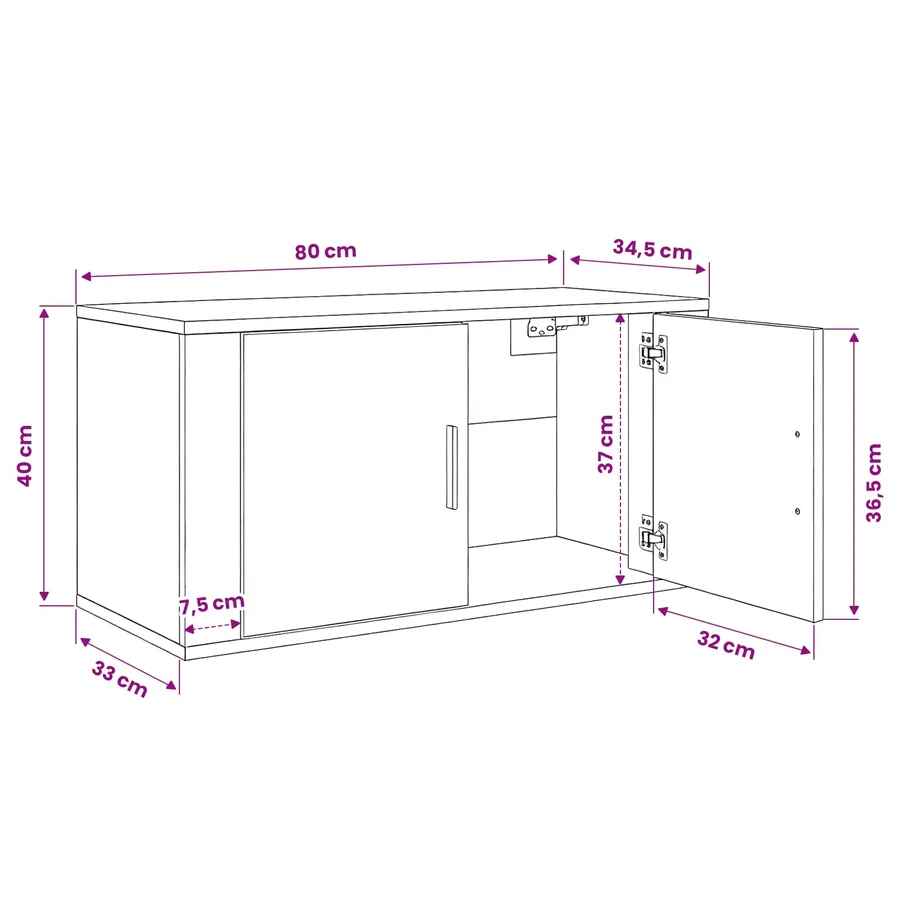 Ensemble de meuble TV mural 3 pcs Chêne artisanal - 12