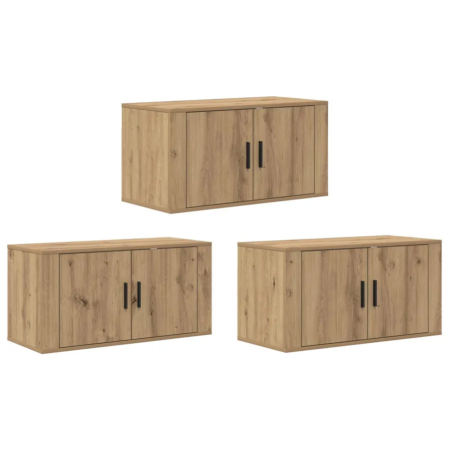 Ensemble de meuble TV mural 3 pcs Chêne artisanal - 2