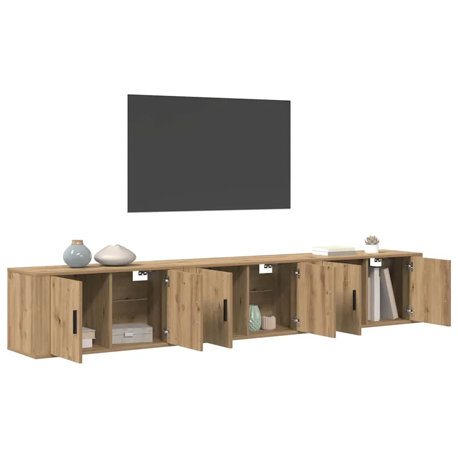 Ensemble de meuble TV mural 3 pcs Chêne artisanal - 3