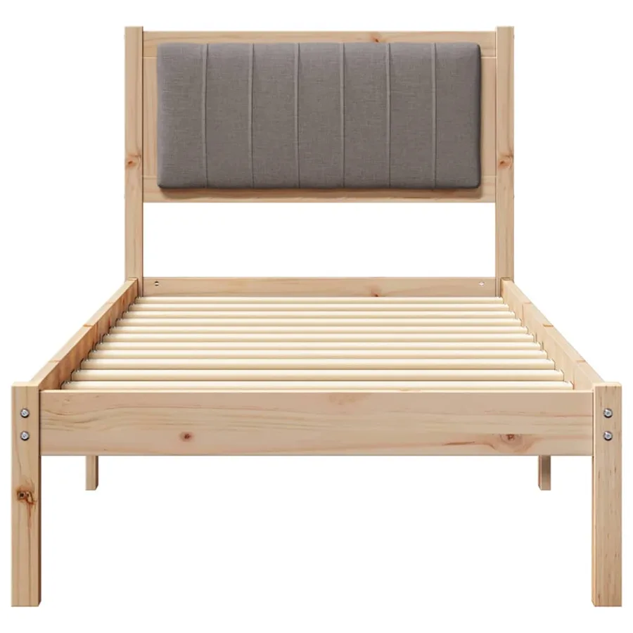 Cadre de lit avec tête de lit rembourrée Taupe 80 x 200 cm - 5