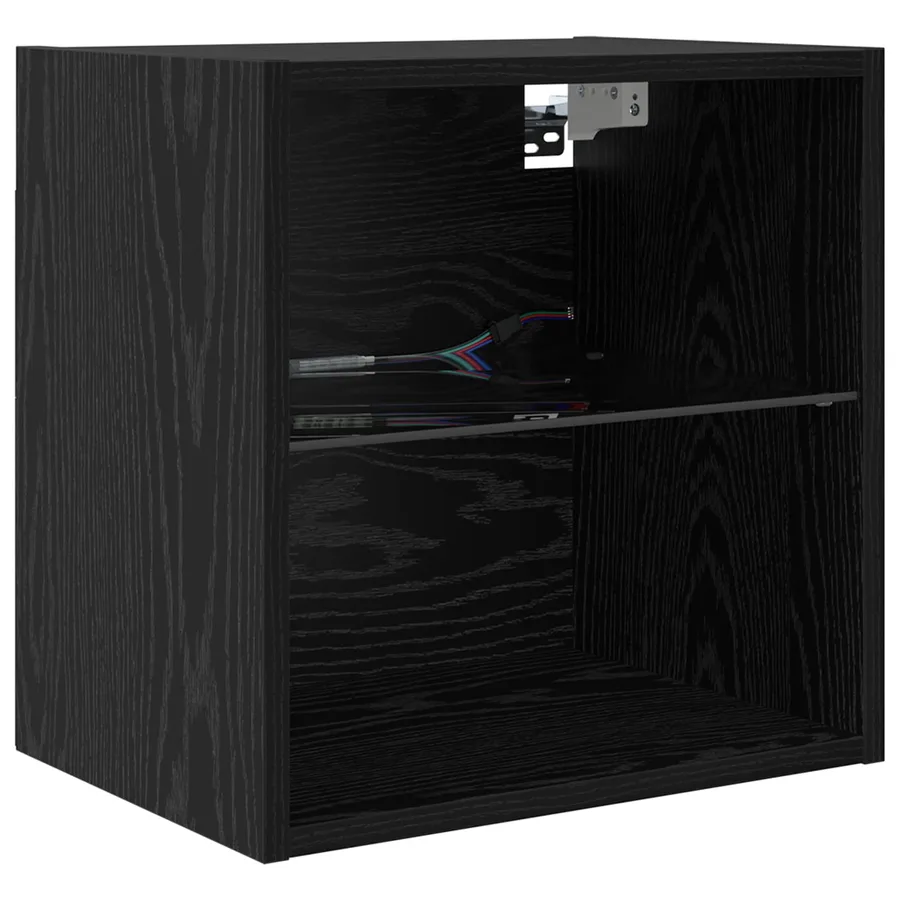 Unités murales TV avec LED 5 pcs Chêne noir Bois d'ingénierie - 6