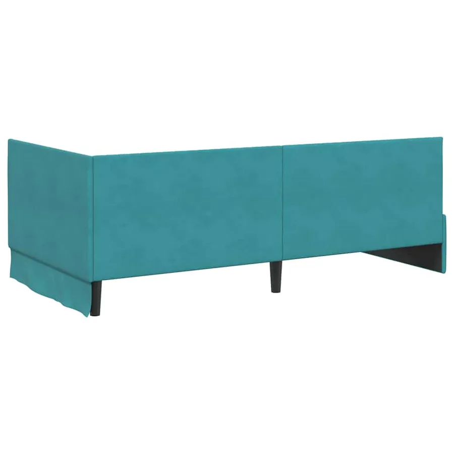 Cadre de lit d'angle avec matelas 2 pcs Turquoise Velours - 9