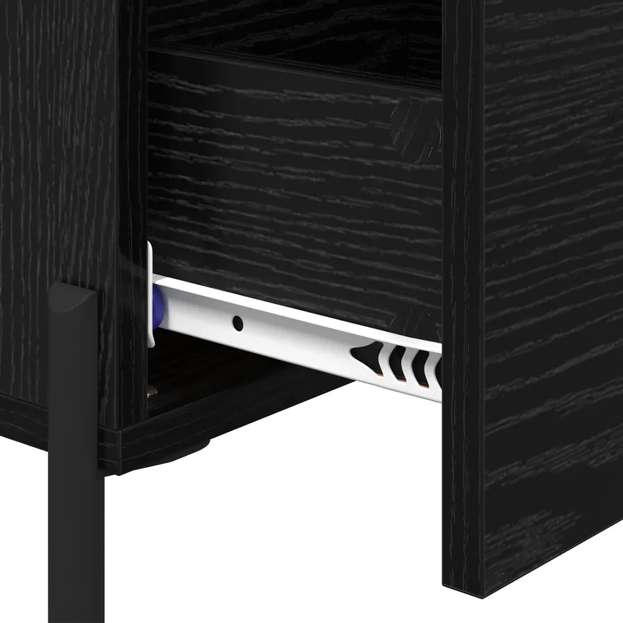 Cabinet de chevet Chêne noir 40 x 40 x 66 cm Bois d'ingénierie - 9