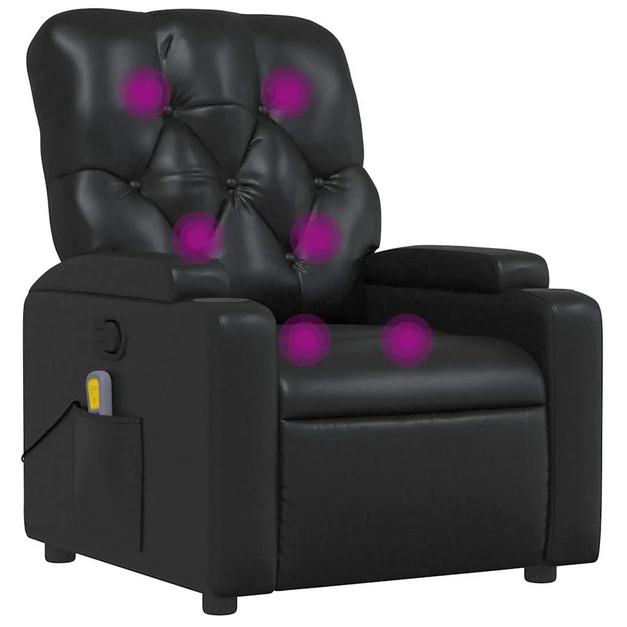 Fauteuil de massage inclinable Noir Similicuir - 2