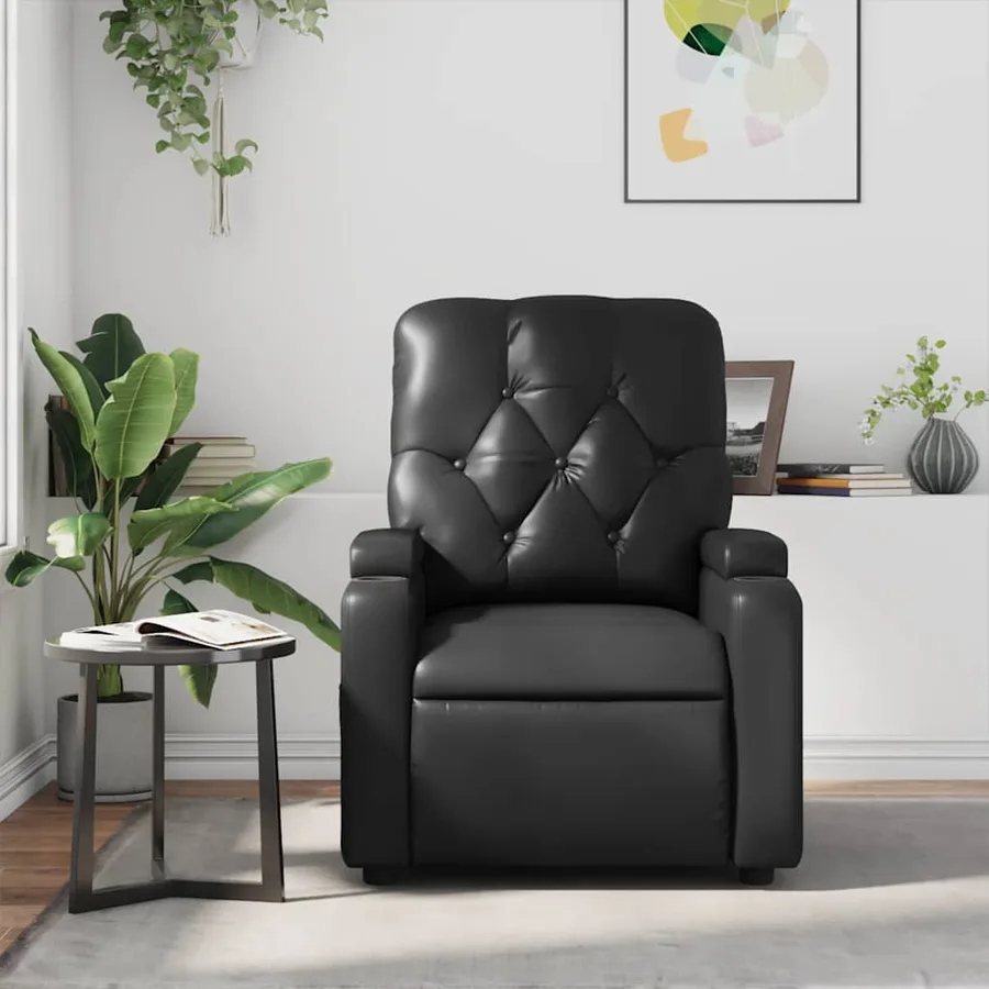 Fauteuil de massage inclinable Noir Similicuir - 3