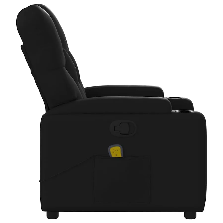 Fauteuil de massage inclinable noir similicuir - 8
