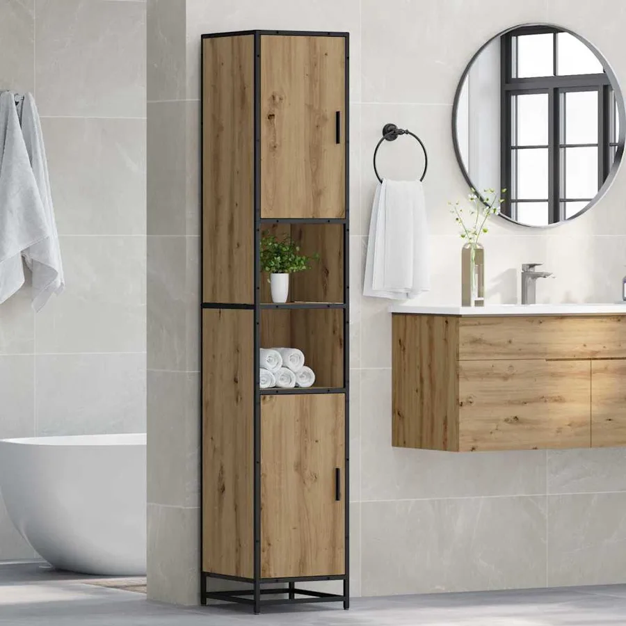Ensemble de mobilier de salle de bain Chêne artisanal - 4