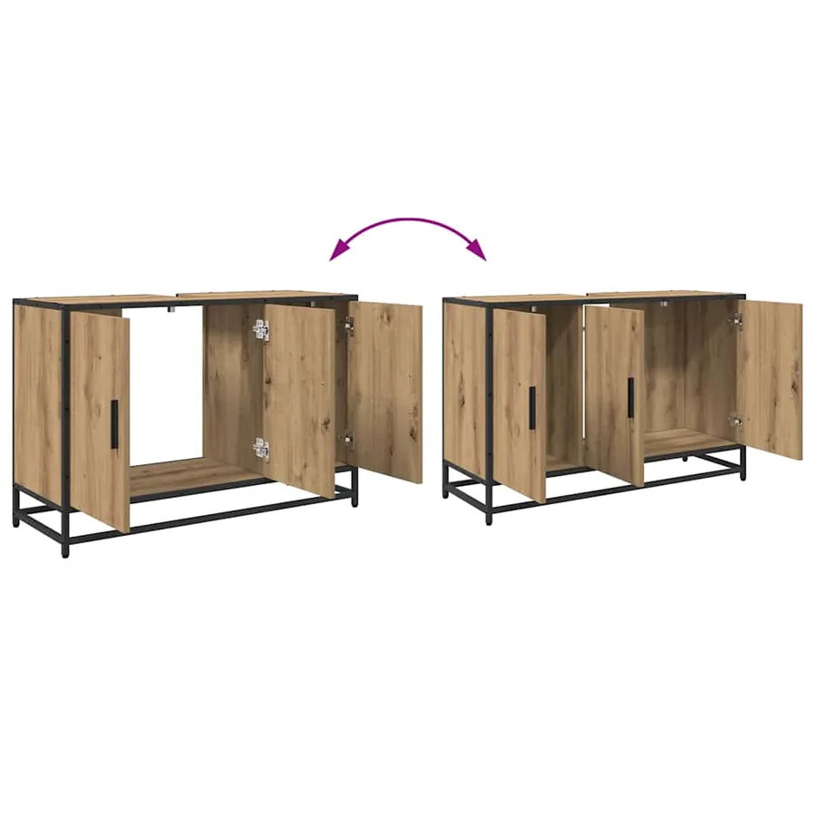 Ensemble de mobilier de salle de bain 4 pc Chêne artisanal - 13