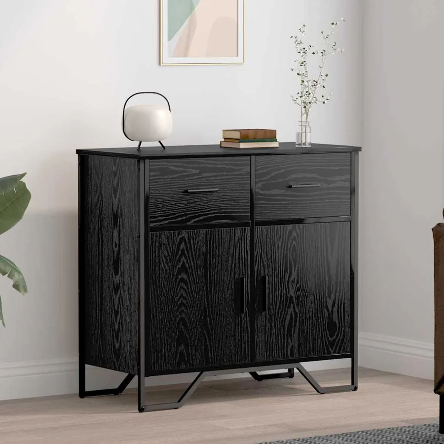 Buffet avec tiroir Chêne noir 79,5 x 35,5 x 74,5 cm