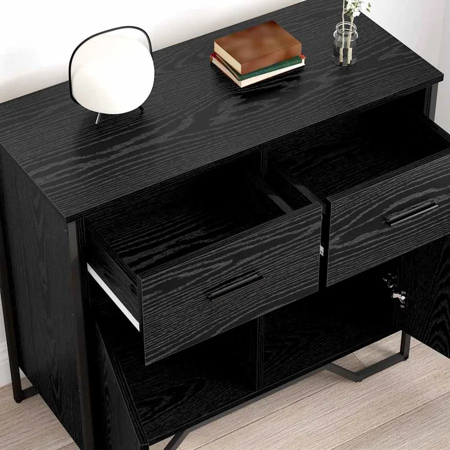 Buffet avec tiroir Chêne noir 79,5 x 35,5 x 74,5 cm - 4