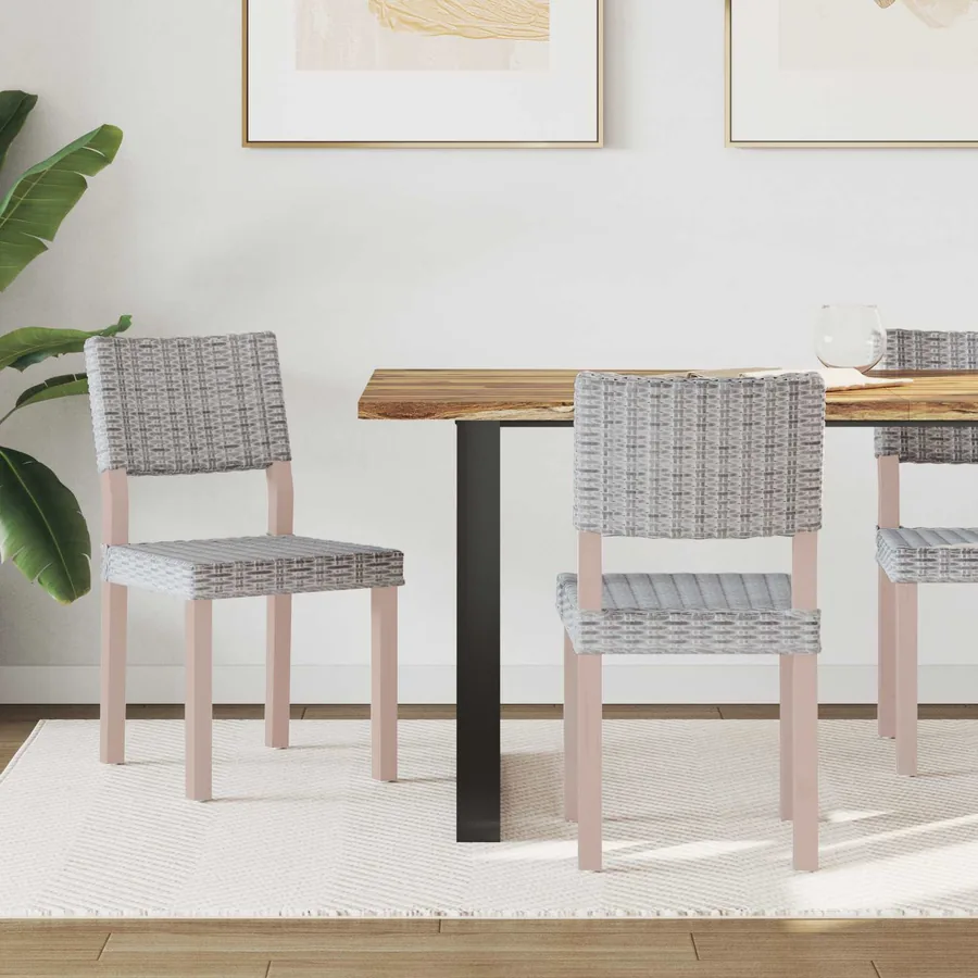 Chaise de salle à manger 2 pcs Rattan Kubu Blanchiment