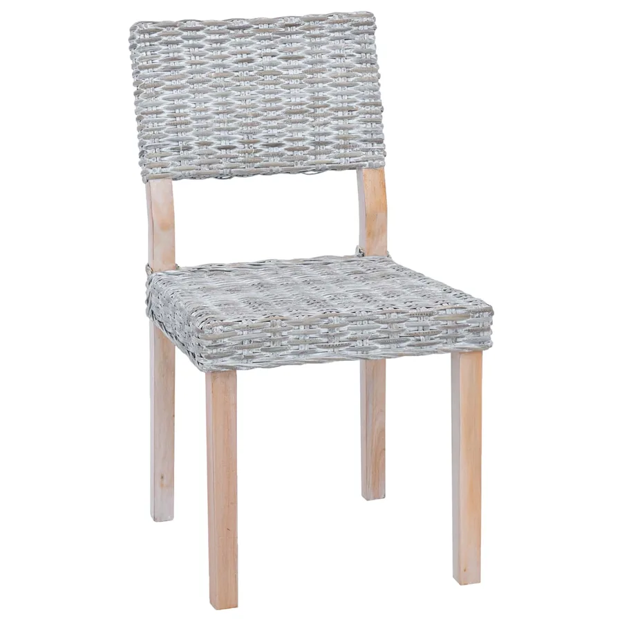 Chaise de salle à manger 2 pcs Rattan Kubu Blanchiment - 4