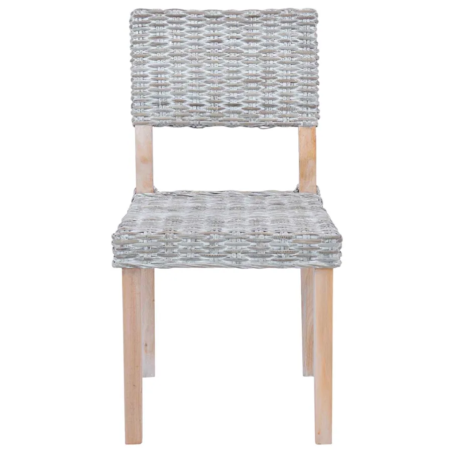 Chaise de salle à manger 2 pcs Rattan Kubu Blanchiment - 5