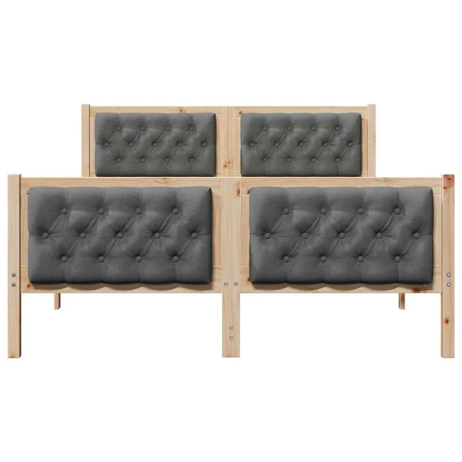 Cadre de lit Gris foncé 150 x 200 cm Pin massif - 5