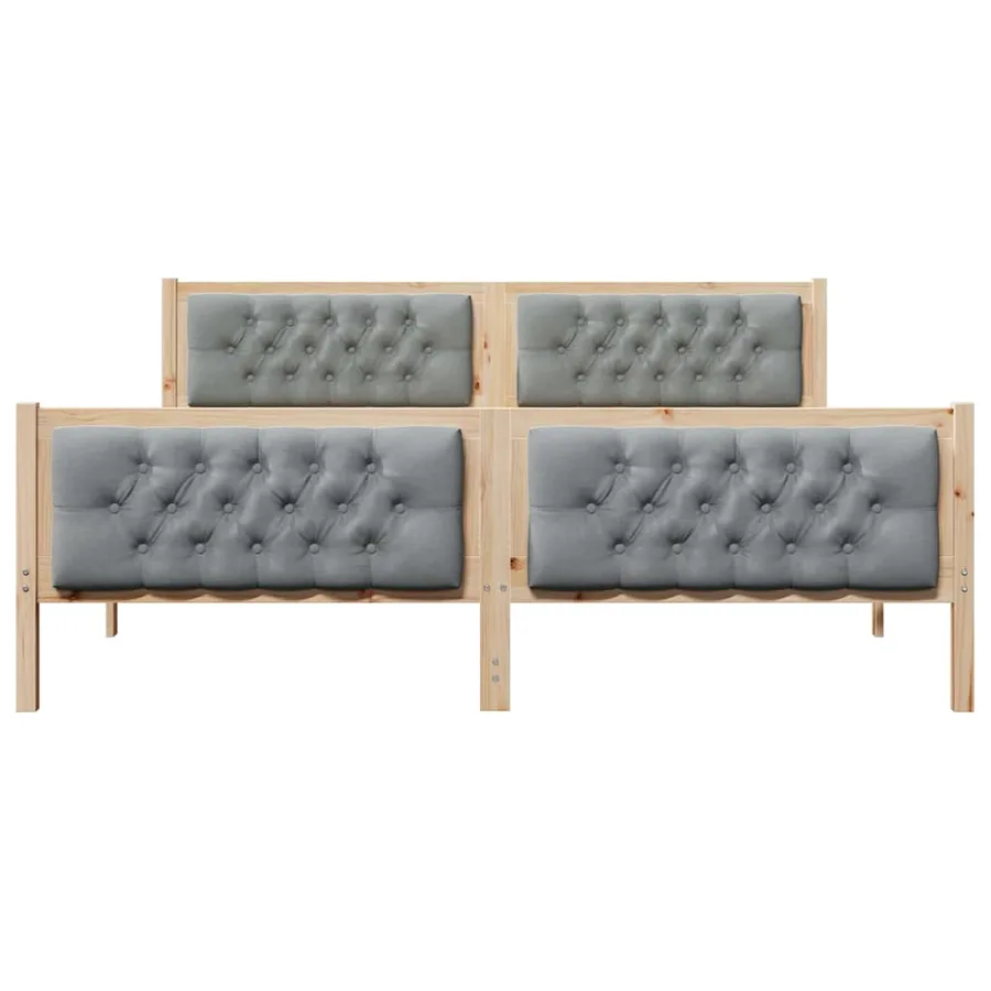 Cadre de lit Gris clair 180 x 200 cm Pin massif - 5