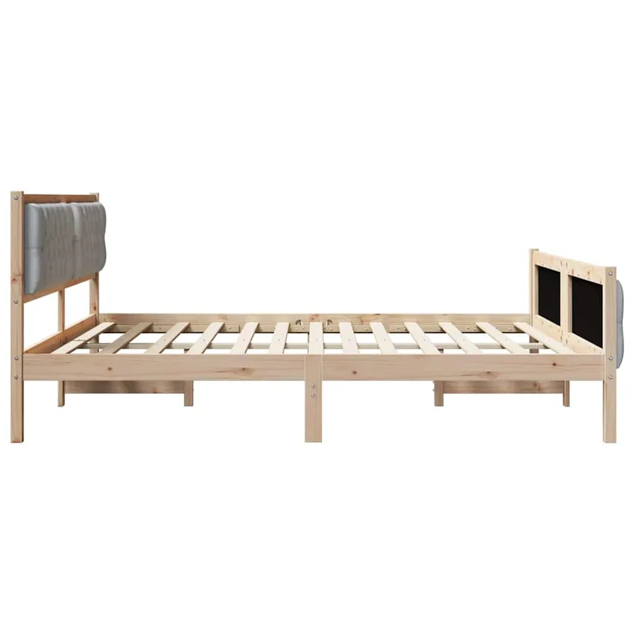 Cadre de lit Gris clair 180 x 200 cm Pin massif - 6