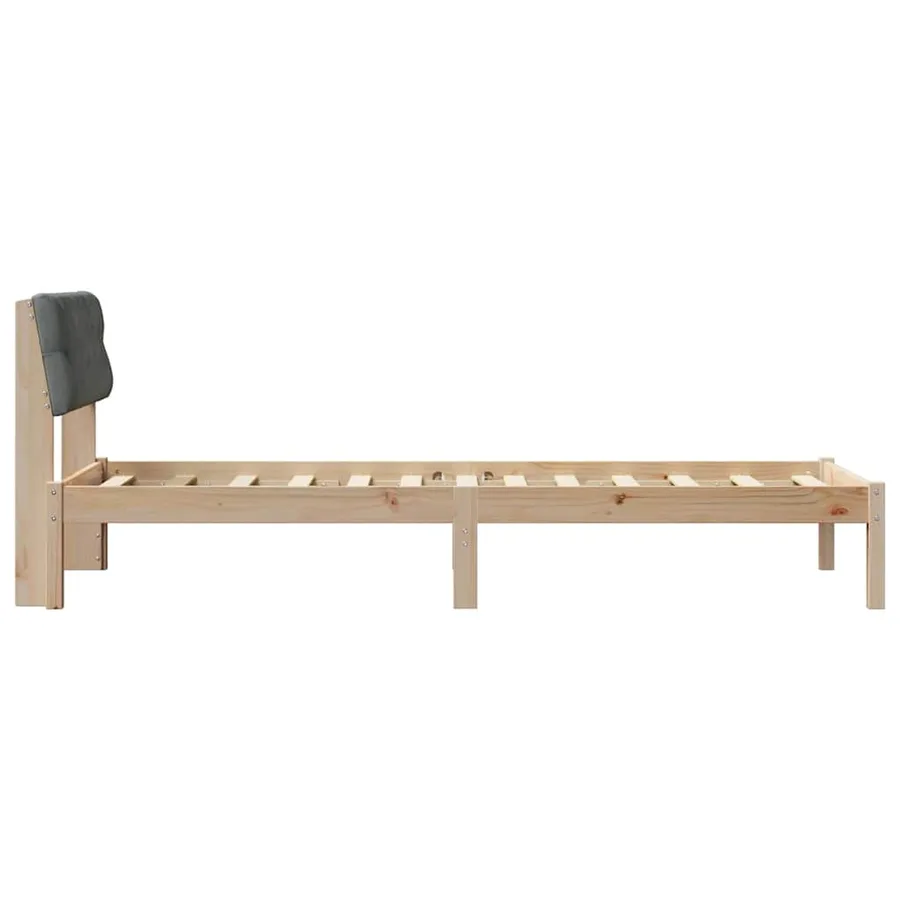 Cadre de lit avec tête de lit marron et gris foncé 75 x 190 cm - 6
