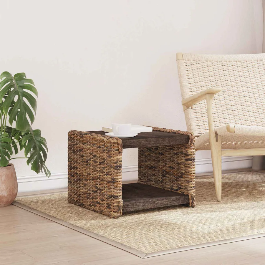 Table basse Naturel 45 x 45 x 45 cm Bois de Mahogany Massif - 3