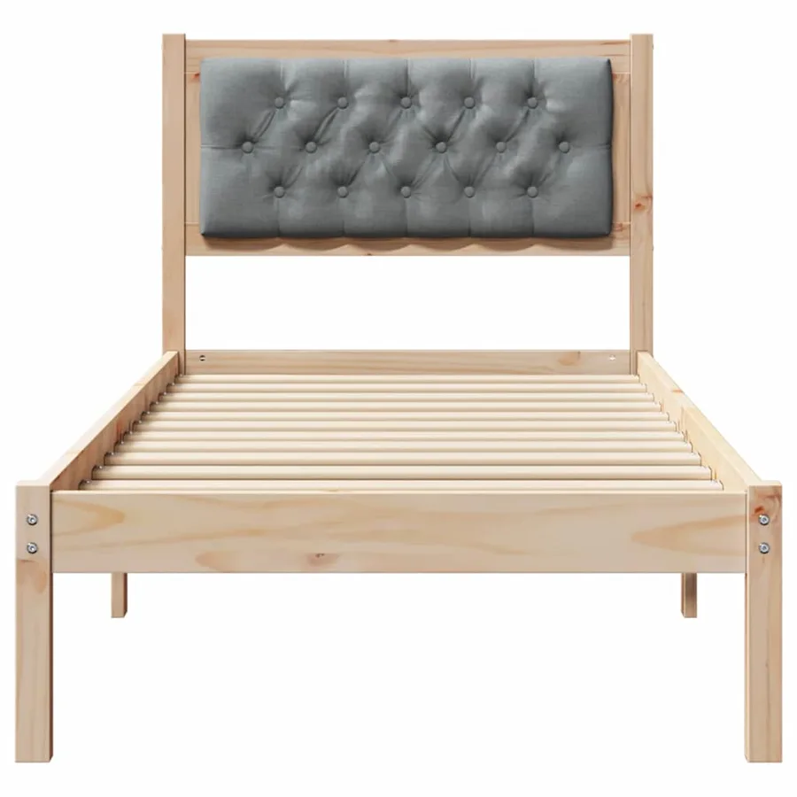 Cadre de lit avec tête de lit Gris clair 80 x 200 cm Pin massif - 5