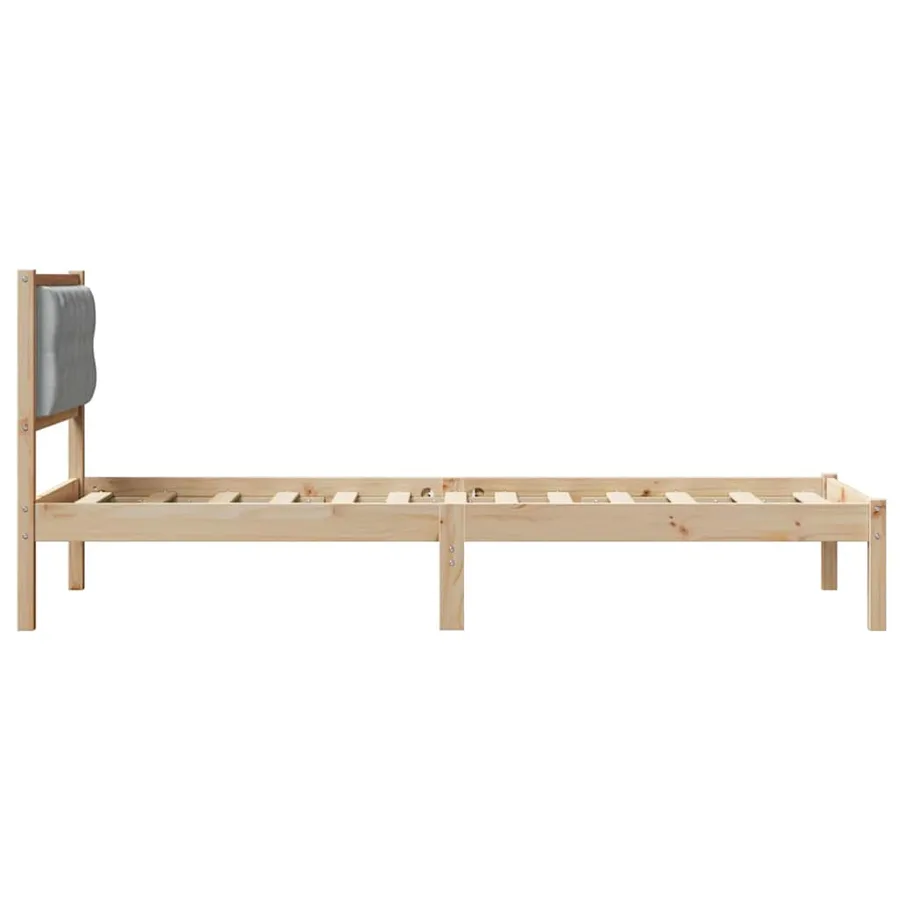 Cadre de lit avec tête de lit Gris clair 80 x 200 cm Pin massif - 6