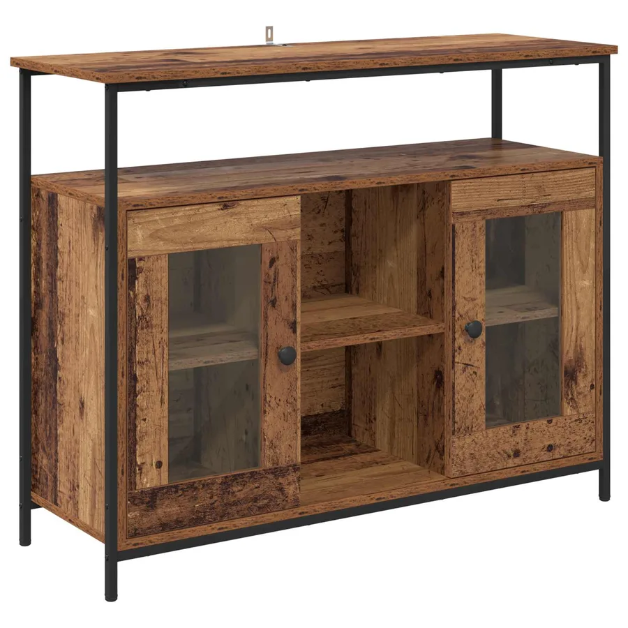 Buffet Bois Ancien 100 x 35 x 80 cm Bois d'ingénierie - 2