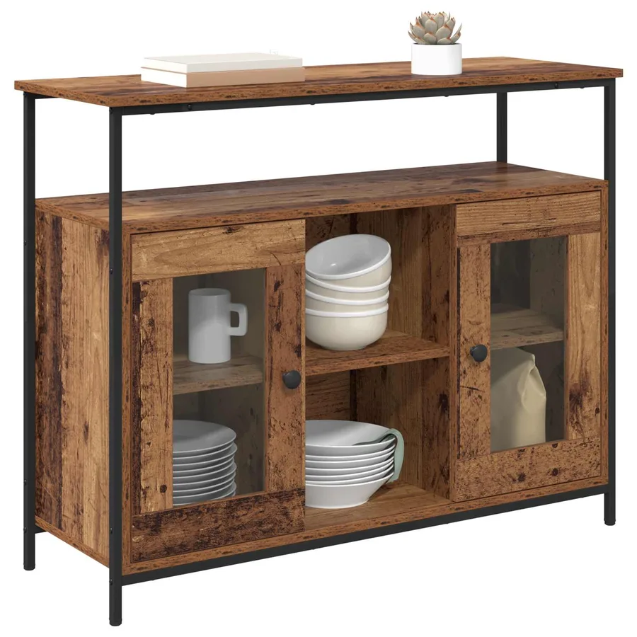 Buffet Bois Ancien 100 x 35 x 80 cm Bois d'ingénierie - 3