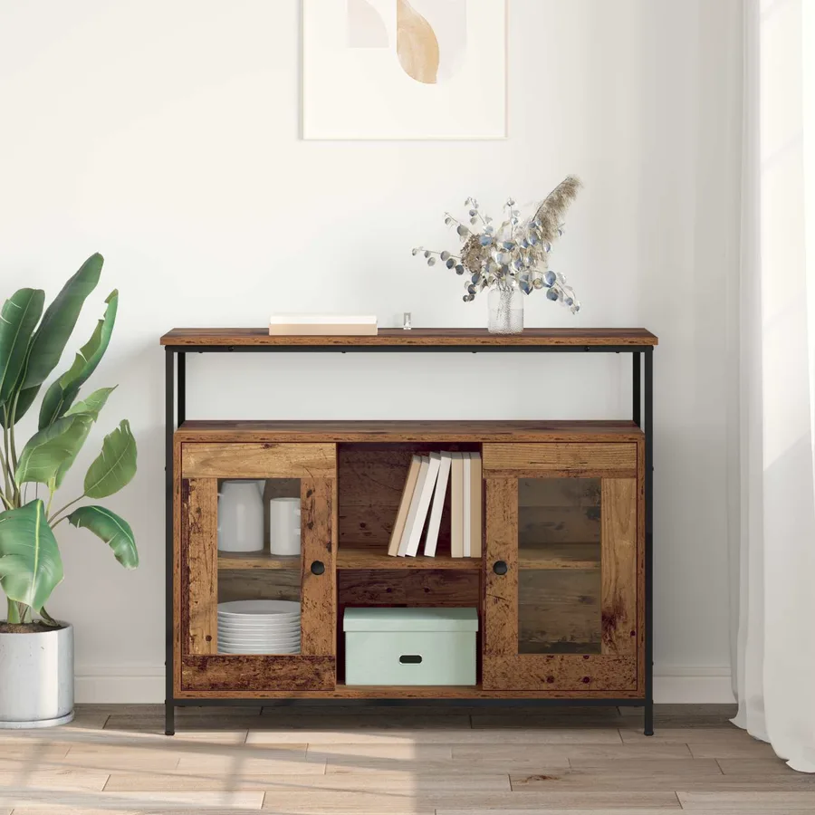 Buffet Bois Ancien 100 x 35 x 80 cm Bois d'ingénierie - 4