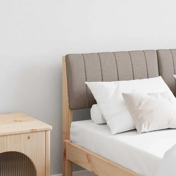 Tête de lit capitonnée Taupe 120 cm Pin massif