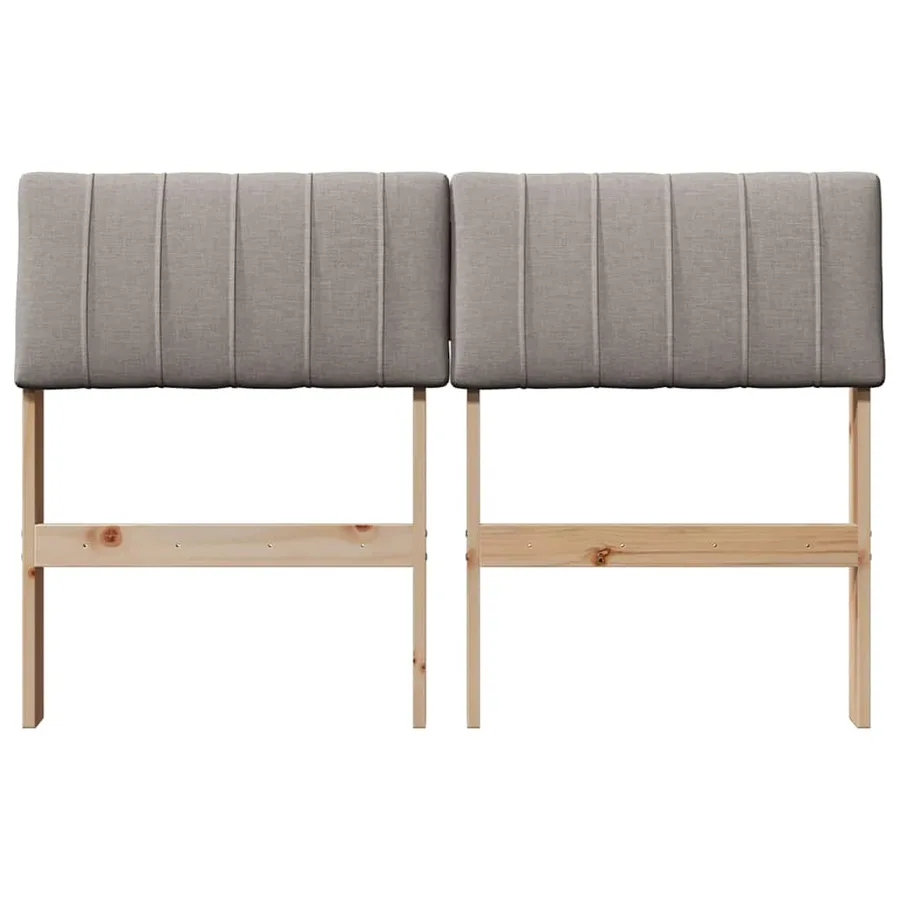 Tête de lit capitonnée Taupe 120 cm Pin massif - 4