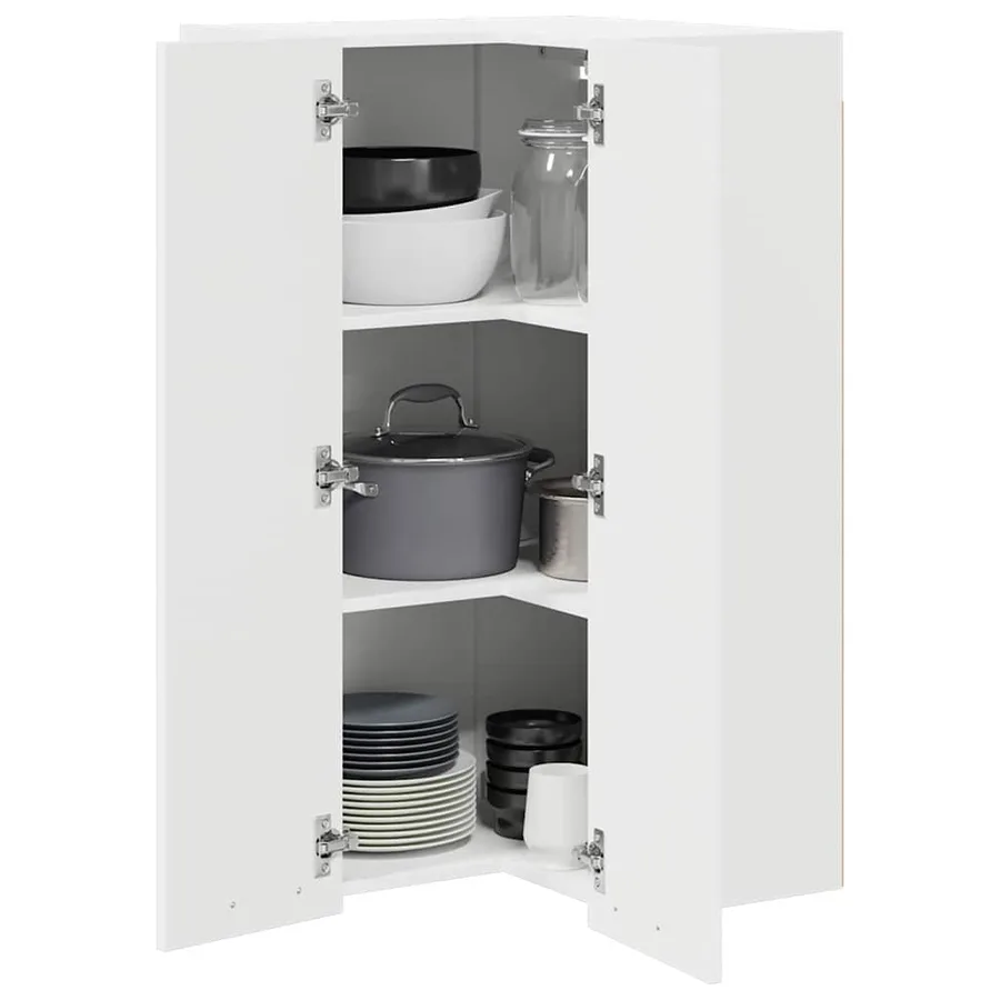 Armoire suspendue Blanc 57 x 57 x 100 cm Bois d'ingénierie - 3