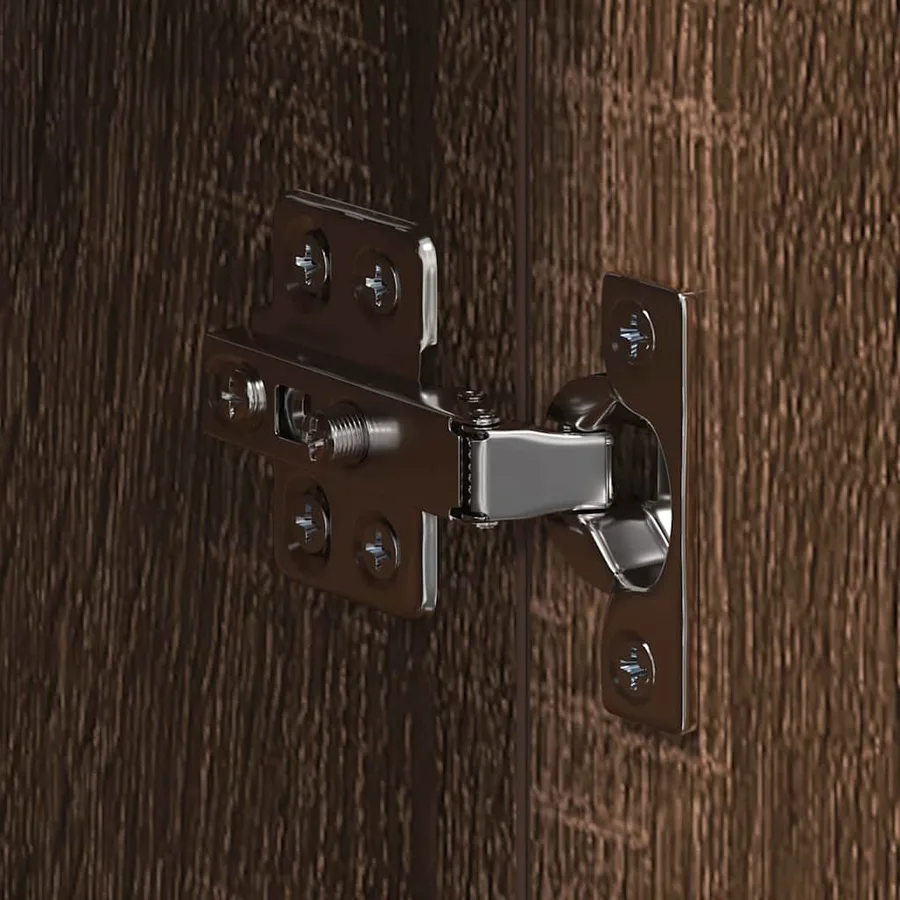 Amoire de salle de bain avec miroir avec porte TULUM Chêne brun - 10