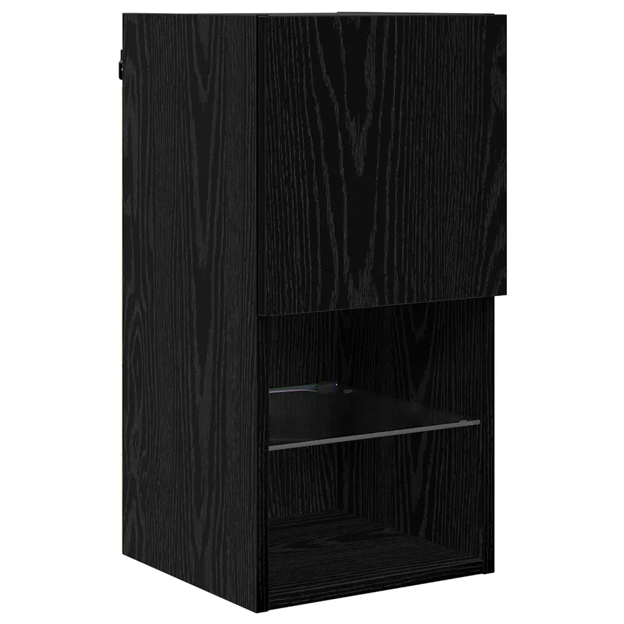 Unité murale de TV 6 pcs Chêne noir Bois d'ingénierie - 6